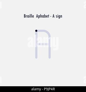 Creative versione inglese dell'alfabeto Braille elemento di design.alfabeto Braille lettere.classico emblema.elegante alfabeto dinamica lettere.Flat web design ho Illustrazione Vettoriale