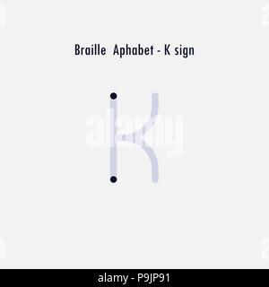 Creative versione inglese dell'alfabeto Braille elemento di design.alfabeto Braille lettere.classico emblema.elegante alfabeto dinamica lettere.Flat web design ho Illustrazione Vettoriale