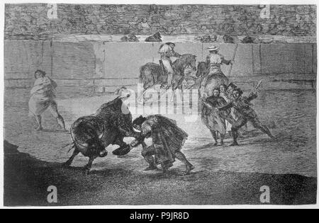 La corrida, la serie di incisioni di Francisco de Goya (1746-1828), la piastra 29, 'Pepe Illo haciendo … Foto Stock