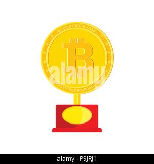 Bitcoin icona premio Illustrazione Vettoriale