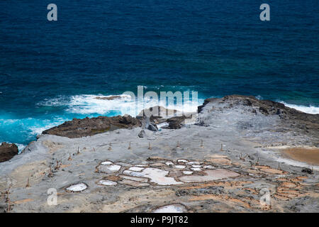 Gran Canaria, Salinas del Bufadero, sale stagni di evaporazione nell'area Banaderos Foto Stock