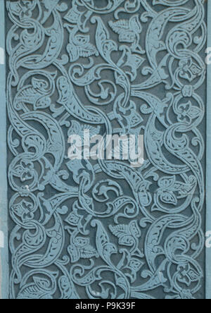 Autentico marmo decorativo ornamento-blue pattern su pietra, stile Arabo Foto Stock