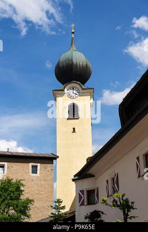 Chiesa Parrocchiale di San Nicola e Bartolomeo a Saalbach, Austria Foto Stock