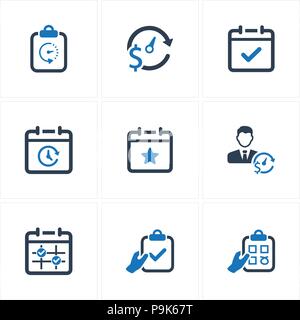 Bella, meticolosamente progettato programma di evento icone - versione blu Illustrazione Vettoriale