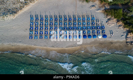 Vista aerea del Paradise Beach. Thassos Island, Grecia Foto Stock