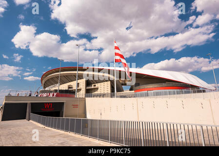 Madrid, Spagna - 15 Luglio 2018 - Wanda Metropolitano stadium di Madrid, Spagna. Wanda Metropolitano è il nuovo stadio di Atletico de Madrid, Spagnolo fo Foto Stock