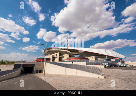 Madrid, Spagna - 15 Luglio 2018 - Wanda Metropolitano stadium di Madrid, Spagna. Wanda Metropolitano è il nuovo stadio di Atletico de Madrid, Spagnolo fo Foto Stock
