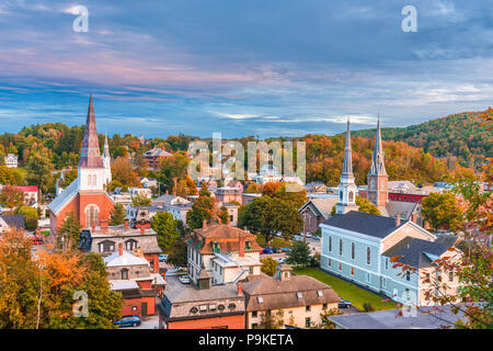 Montpelier, Vermont, USA lo skyline della città al crepuscolo. Foto Stock