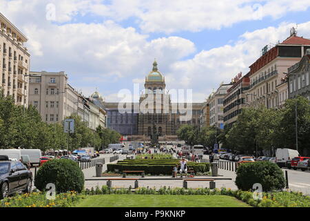 Museo Nazionale, Piazza Venceslao, Nové město (Città Nuova), Praga Cechia (Repubblica Ceca), Europa Foto Stock