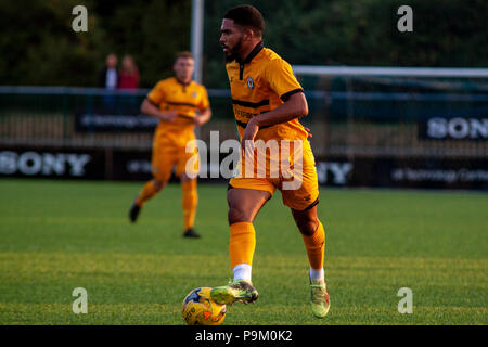 Bridgend, Galles. Il 18 luglio 2018. Host Penybont Newport County in un amichevole Pre-Season al KYMCO Stadium. Lewis Mitchell/Alamy Live News. Foto Stock