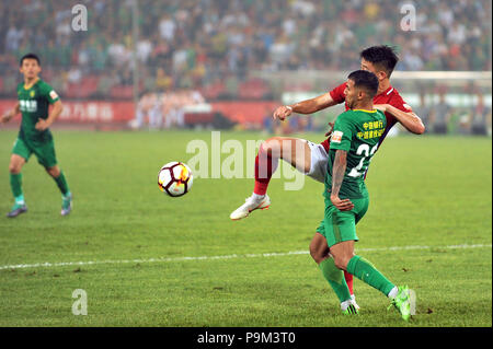 Beijin, Beijin, Cina. 19 Luglio, 2018. Pechino, Cina-Pechino Guo'una squadra di calcio sconfitte Henan Jianye 2-1 a 2018 Chinese Super League a Pechino in Cina. Credito: SIPA Asia/ZUMA filo/Alamy Live News Foto Stock