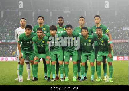 Beijin, Beijin, Cina. 19 Luglio, 2018. Pechino, Cina-Pechino Guo'una squadra di calcio sconfitte Henan Jianye 2-1 a 2018 Chinese Super League a Pechino in Cina. Credito: SIPA Asia/ZUMA filo/Alamy Live News Foto Stock