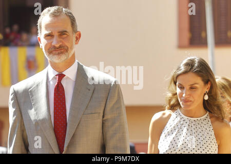 Bailen, Jaen, Spagna. 19 Luglio, 2018. Il re Filippo VI di Spagna, Regina Letizia di Spagna visitare la città di Bailen in occasione della 210th anniversario della Bailen battaglia il 19 luglio a Bailen, Spagna. Credit: Jack Abuin/ZUMA filo/Alamy Live News Foto Stock