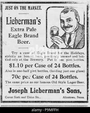 27 1905 - Lieberman Brewing Company - 28 dic MC - Allentown PA Foto Stock