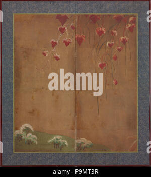 169 Autunno vigna distante Alberi e neve - Foto Stock