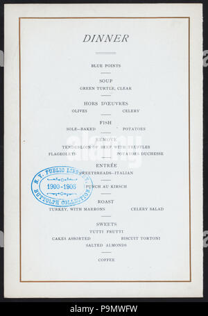 611 Ottava annuale cena (detenute da) SOUTHERN BERKSHIRE SOCIETY DI NEW YORK (a) CLARK 22 W. 23RD ST. (NY) (RESTO;) (NYPL ADE-270467-4000002886) Foto Stock