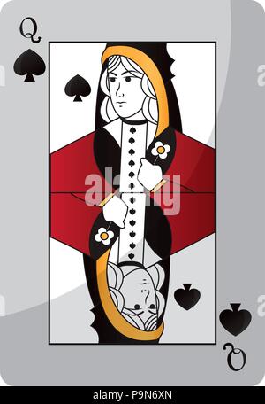 Regina picche casino card game Illustrazione Vettoriale