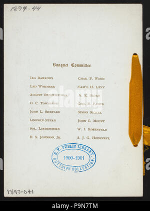 611 Ottava annuale cena (detenute da NEW YORK GIOIELLIERI BORDO DI COMMERCIO (a) "Delmonico's, NEW YORK, NY" (HOT;) (NYPL ADE-270868-4000004010) Foto Stock