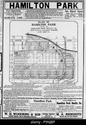 33 1914 - Hamilton Park Ad - 24 Ago democratici - Allentown PA Foto Stock