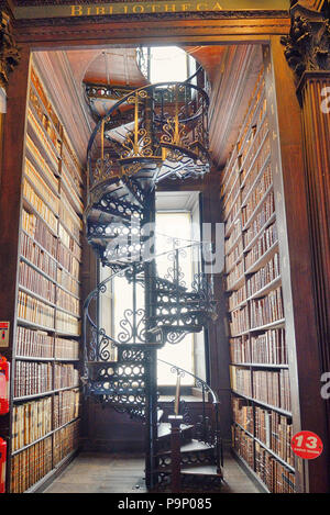 La vecchia libreria del Trinity College di Dublino, Irlanda - Il Libro di Kells 17. 06, 2018 Foto Stock