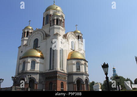 Chiesa di Tutti i Santi, Ekaterinburg, Russia, il luogo in cui l'ultimo Tsar Nicholas II e la sua famiglia sono stati eseguiti Foto Stock