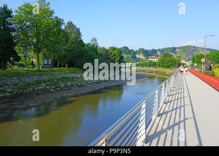 HENDAYE, Francia- Pheasant Island, un'isola disabitata sul Fiume Bidasoa tra Hendaye e Irun (Spagna), un unico condominio in diritto internazionale Foto Stock