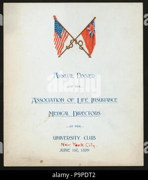 135 cena annuale (detenute da) Associazione di assicurazione sulla vita dirigenti medici (a) UNIVERSITY CLUB (NY) (ALTR (CLUB PRIVATO );) (NYPL ADE-271677-467837) Foto Stock