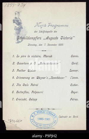 541 LA CENA (detenute da) AMBURGO- ARMERIKA LINIE (a) lungo il tragitto EXPRESS VAPORIZZATORE Auguste Victoria (SS;) (NYPL ADE-271855-4000006546) Foto Stock