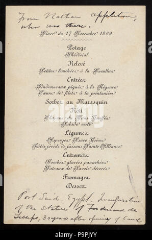 569 La cena per la dedicazione della statua di Ferdinando DE JESSIPS,30 ANNI DOPO L'apertura del canale di Suez (detenute da) (a) "Port Said, Egitto" (stranieri;) (NYPL ADE-271897-468057) Foto Stock