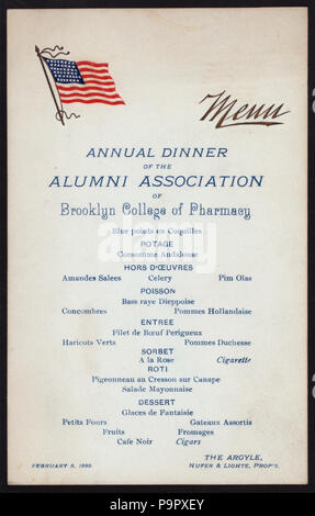 135 cena annuale (detenute da) Brooklyn College of Pharmacy Alumni Association (a) "ARGYLE,I, (NY)" (HOTEL;) (NYPL ADE-271455-467615) Foto Stock