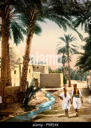 . Inglese: Street nella città vecchia di Biskra nel 1899 (Algeria). Français : Rue de la Vieille Ville de Biskra en 1899 (Algeria). Posizione della videocamera 34° 51? 26.17? N, 5° 43? 42.02? E visualizzare questa e altre immagini nelle vicinanze su: OpenStreetMap - Google Earth 34.857270; 5.728340 . tra il 1890 e il 1905 208 Biskra street 1899 Foto Stock