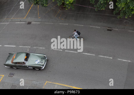 Brescia, Italia - 16 Maggio 2018: Ferrari 250 GT BOANO 1956 è una vecchia macchina da corsa nel rally Mille Miglia 2018, il famoso storico italiano della gara di Maggio 16 Foto Stock