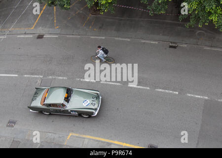 Brescia, Italia - 16 Maggio 2018: Ferrari 250 GT BOANO 1956 è una vecchia macchina da corsa nel rally Mille Miglia 2018, il famoso storico italiano della gara di Maggio 16 Foto Stock