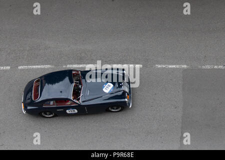 Brescia, Italia - 16 Maggio 2018: Maserati A6 1500 BERLINETTA PININ FARINA 1950 è una vecchia macchina da corsa nel rally Mille Miglia 2018, il famoso histor italiano Foto Stock