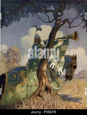 230 ragazzi King Arthur - N. C. Wyeth - p82 Foto Stock