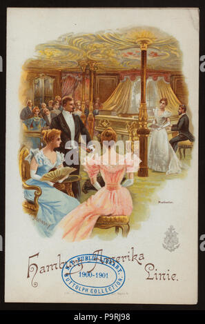 541 LA CENA (detenute da) AMBURGO- ARMERIKA LINIE (a) lungo il tragitto EXPRESS VAPORIZZATORE Auguste Victoria (SS;) (NYPL ADE-271856-468016) Foto Stock