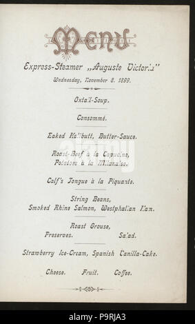541 LA CENA (detenute da) AMBURGO- ARMERIKA LINIE (a) lungo il tragitto EXPRESS VAPORIZZATORE Auguste Victoria (SS;) (NYPL ADE-271856-4000006548) Foto Stock