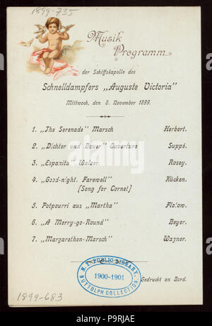 541 LA CENA (detenute da) AMBURGO- ARMERIKA LINIE (a) lungo il tragitto EXPRESS VAPORIZZATORE Auguste Victoria (SS;) (NYPL ADE-271856-4000006549) Foto Stock