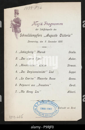 541 LA CENA (detenute da) AMBURGO- ARMERIKA LINIE (a) lungo il tragitto EXPRESS VAPORIZZATORE Auguste Victoria (SS;) (NYPL ADE-271858-4000006559) Foto Stock