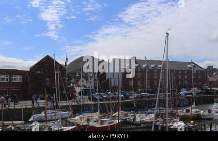 Barche a vela a North Berwick harbour Scozia Luglio 2018 Foto Stock