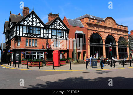 Edificio architettonico stili, Northgate Street, Chester City, Cheshire, Inghilterra. Foto Stock