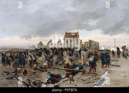 Neuville Alphonse De - Bivacco dopo la battaglia di Le Bourget 21 Dicembre 1870 Foto Stock