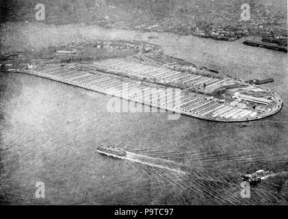 335 Collier's 1921 New York (città) - Governatore dell isola nel porto di New York Foto Stock