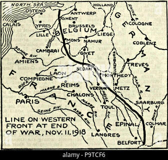335 Collier's 1921 Guerra Mondiale - linea sul fronte occidentale alla fine della guerra Foto Stock