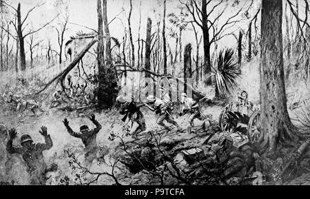 335 Collier's 1921 Guerra Mondiale - Marines in legno Belleau da Georges Scott Foto Stock