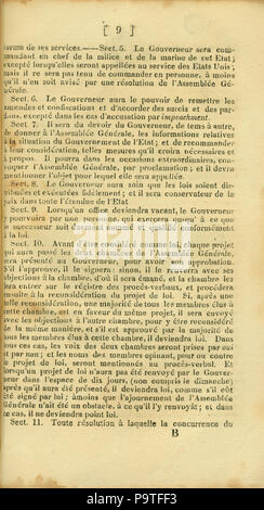 346 Costituzione de L' état du Missouri. 1820. p. 09. Tradotto da F.M. Guyol, stampato da Giuseppe Carlos Foto Stock