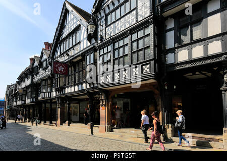 Edificio architettonico stili, Northgate Street, Chester City, Cheshire, Inghilterra. Foto Stock