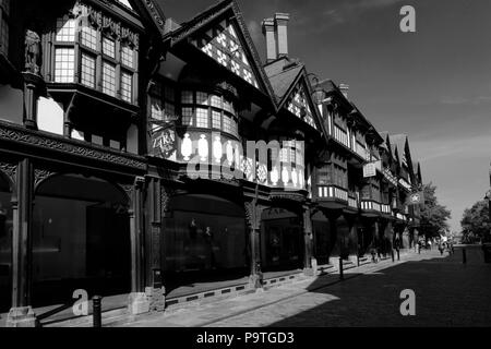 Edificio architettonico stili, Northgate Street, Chester City, Cheshire, Inghilterra. Foto Stock