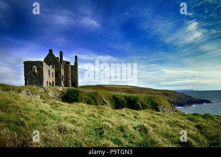 Il castello di Dunsky PortPatrick, Scozia Foto Stock