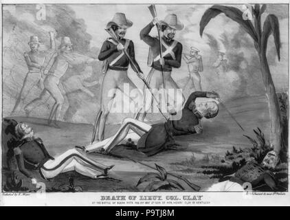 . Inglese: Morte di Lieut. Col. Argilla alla battaglia di Buena Vista Feb 23d 1847 figlio dell'on. Henry Clay del Kentucky. Data sconosciuta 376 la morte di Henry Clay Jr Foto Stock